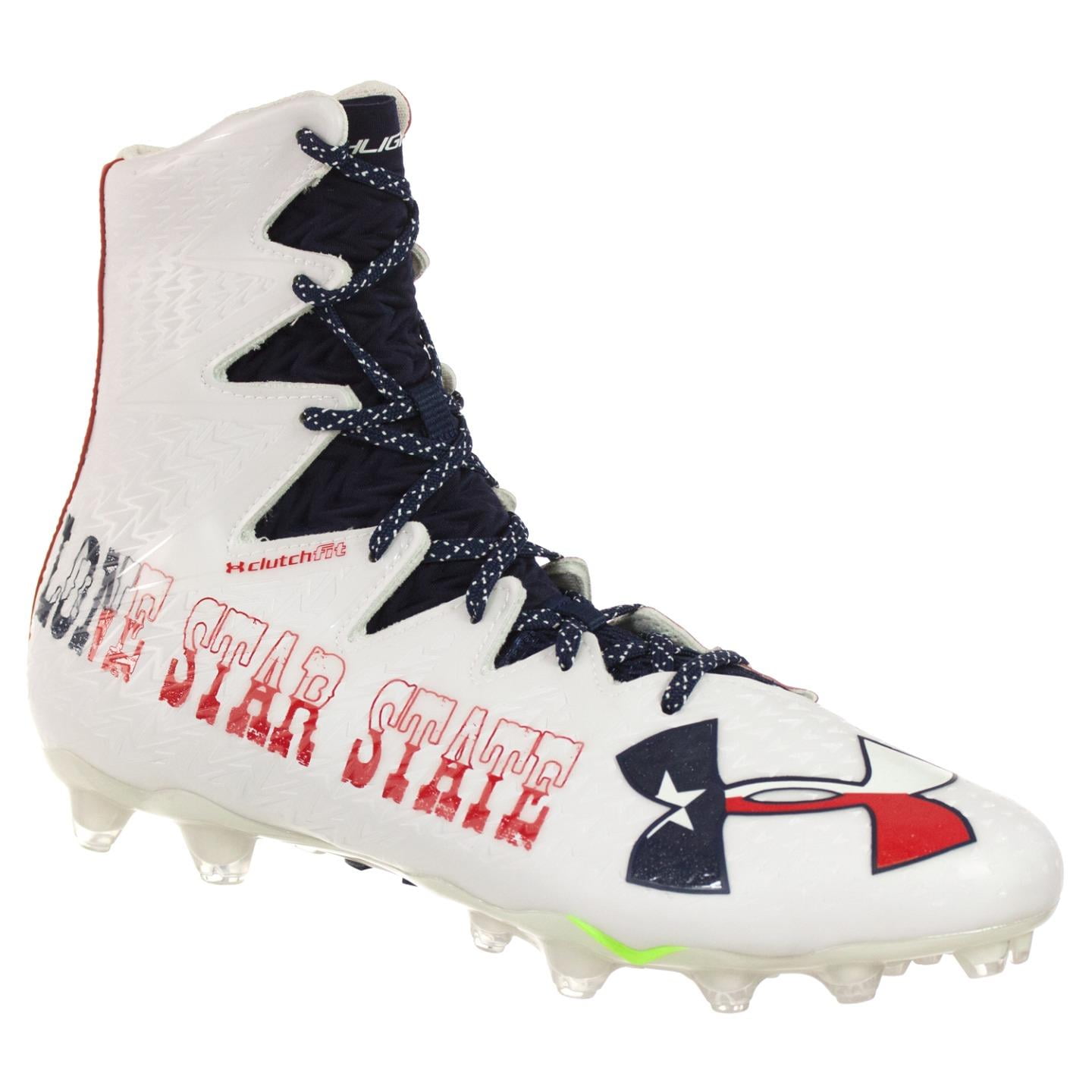 blue and white under armour cleats
