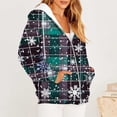 thumbnail image 6 of Sevevn Coats for Women Women's Casual Christmas Printed Zipper Long Sleeve Hooded Sweatshirt Jacket Tops Family Gifts, 6 of 6