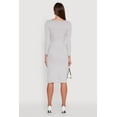 thumbnail image 4 of Womens Marled Boat Neck Ruched Side Slit Midi Dress, 4 of 4