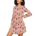 thumbnail image 3 of joogoo Gingerbread Man Christmas Snowman Women's Long Sleeve Nightgown Sleepwear L, 3 of 8