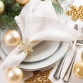 thumbnail image 4 of nipocaio Snowflake Napkin Rings Thanksgiving Christmas Napkin Holder Exquisite Household Rhinestone Napkin Rings Set for Christmas Wedding Dinner Party Table Decoration (Gold, 12), 4 of 5