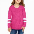 thumbnail image 2 of HCNTES Girls Long Sleeve Shirts Soft Cotton T-Shirts Crewneck Basic Tees for Kids and Teen Girls Tops Clothes(Hot Pink,8-9 Years), 2 of 9