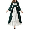 thumbnail image 4 of VOGUES Renaissance Costume Women Court-Style Princess Dress Green S Festival Outfits For Women, 4 of 5