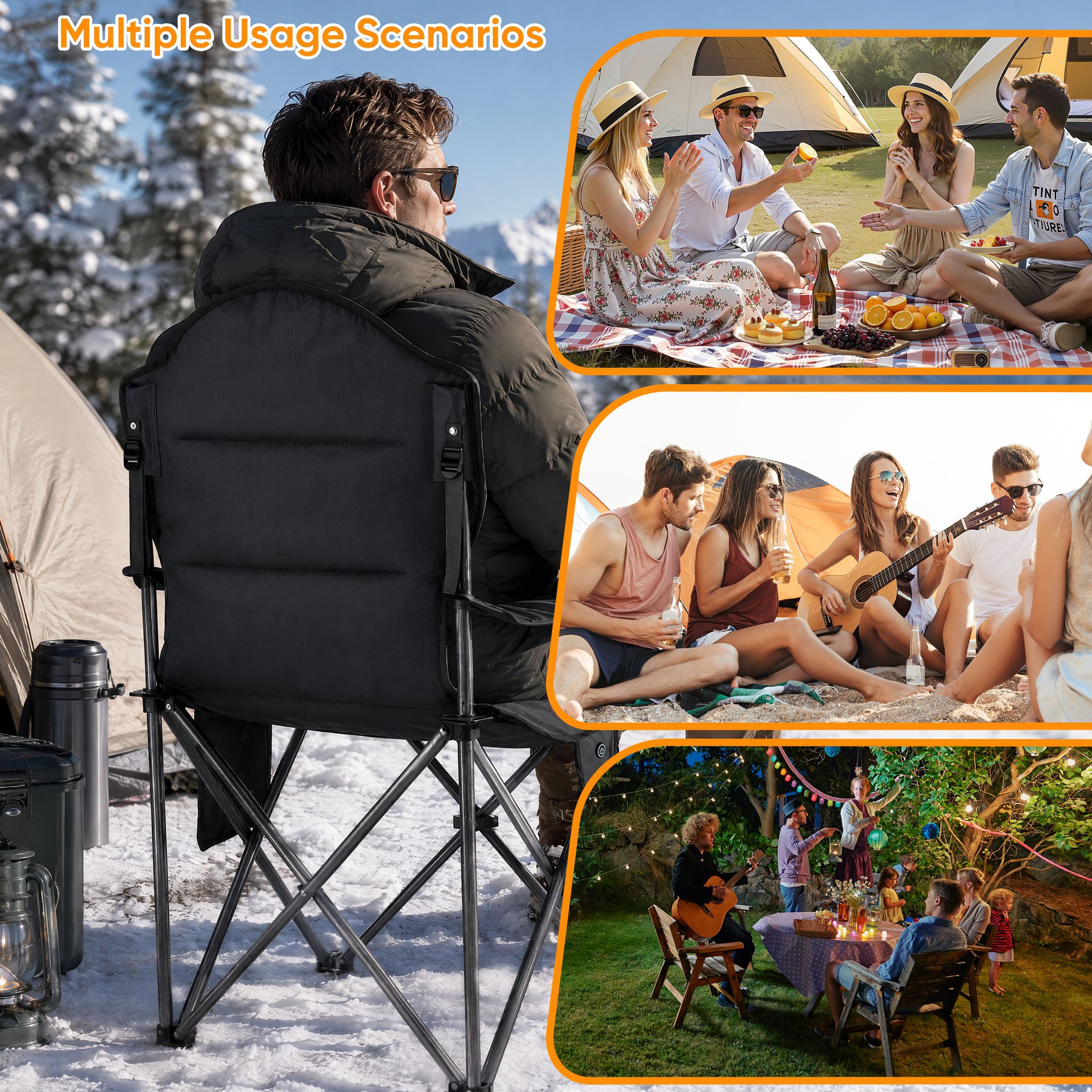 EDX Oversized Heated Camping Chair with Dual Zone Heating photo 3
