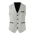 thumbnail image 1 of Mens Dress Suit Vest 4 Button V Neck Formal Business Comfortable Soft Costume, 1 of 8