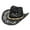 Black, variant on Women Men Summer Western Cowboy Hat Shapeable Straw Hat Hollowed Out Sun Hat