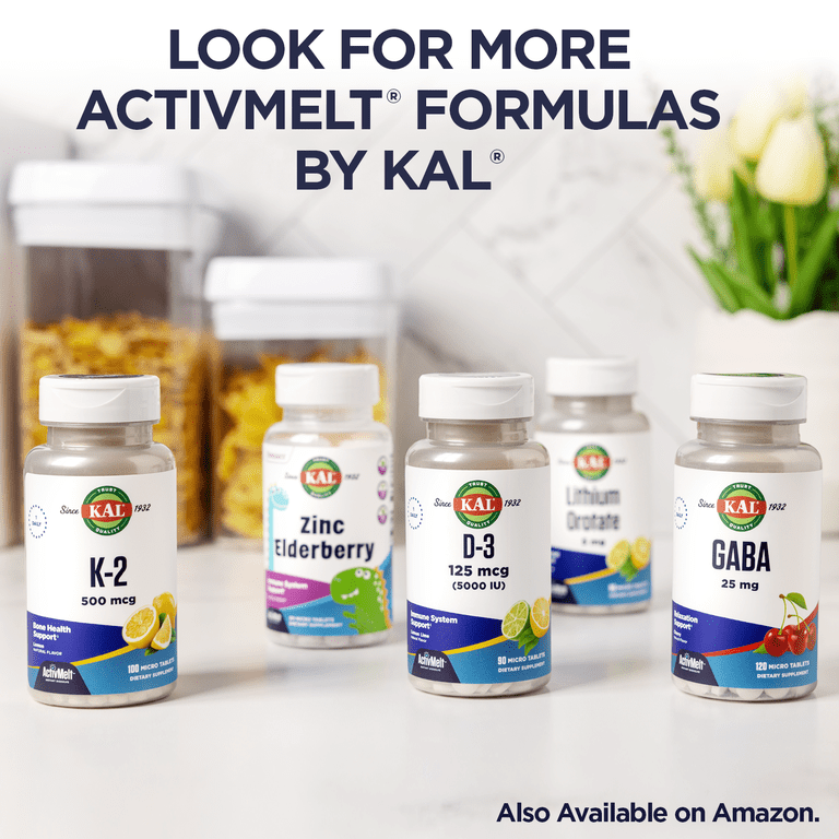 Kal L-Theanine 25 mg ActivMelt, Stress, Relaxation, Mood, Focus