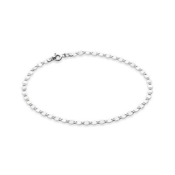 Miabella Italian 925 Sterling Silver Sparkle Mirror Link Chain Bracelet for Women, Made in Italy (Length 7 Inches (women's average size))