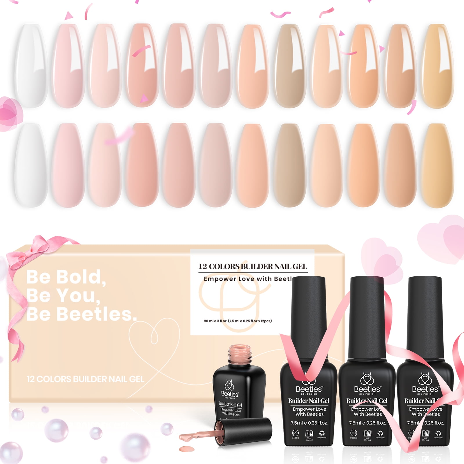 Beetles Gel Polish 12 Colors Builder Nail Gel Set for Christmas Nail