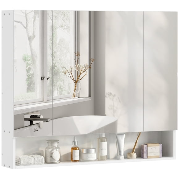 kleankin Wall Mounted Bathroom Medicine Cabinet with Mirror