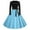 Light Blue, variant on Jacenvly New Christmas Dresses Women Printed Lace up Style Retro Zipper Long Sleeved Round Neck Dress Women Halloween Dresses Black L