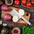 thumbnail image 7 of FHBVT Stainless Steel Potato Cutter,Corrugated Vegetable Knife with Steel Handle,Non-Slip Grip for Slicing Potatoes Vegetable Fruit,Efficient Cutter for Home Kitchen Meal Prep Cook Food Preparation, 7 of 7