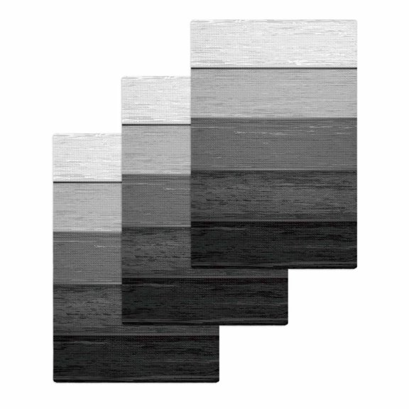 Black Grey Ombre Kitchen Dish Towels for Drying Dishes Set of 3, Farmhouse Vintage Wooden Striped Waffle Weave Microfiber Hand Tea Bathroom Towels Quick Dry & Absorbent Towel 15.7x23.6