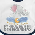 thumbnail image 4 of Inktastic My Memaw Loves Me to the Moon and Back Elephants in Clouds Boys or Girls Baby Bib, 4 of 4