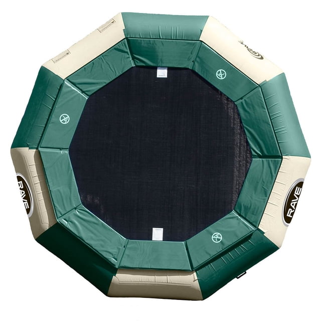 Rave Sport Aqua Jump Eclipse 120 Trampoline d'Eau avec Échelle, Vert et Beige