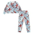 thumbnail image 2 of Tutolipy Northern Cardinal Printed Women's Pajama Sets Comfy Sleepwear Crewneck Pjs Set Long Sleeve Shirt and Pajama Pants Lounge Sets, S, 2 of 7