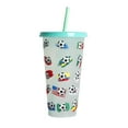 thumbnail image 1 of HAOMONZEN Creative Water Cup Football Cup PP Plastic Straw Cup Football Plastic Transparent Straw Cup 710ml Cold Change Temperature Sensitive Plastic Cup Warehouse Clearance, 1 of 4