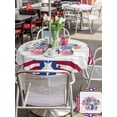 thumbnail image 4 of Outdoor Tablecloth with Umbrella Hole and Zipper, 4th of July Round Table Cloth 54 Inch Waterproof Tablecloth, Red Blue Patriotic Flowers Star Stripes Wooden Picnic Table Cover for Patio Camping, 4 of 7