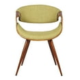 thumbnail image 5 of Armen Living Butterfly Mid-Century Modern Dining Chair in Walnut Finish and Green Fabric, 5 of 10