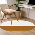 thumbnail image 4 of Modern Brown Gold Round Area Rug 4Ft Washable Circle Rugs for Bedroom Dining Room, Minimalist Geometric Yellow Striped Non-Slip Carpet Floor Mats Indoor Outdoor Carpet Runner Aesthetic Home Decor, 4 of 8