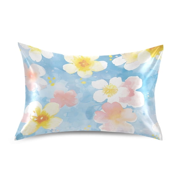 Oriental Cherry Satin Pillowcase Envelope Design Pillow Covers 1 Pack Standard Size 20" x 26"