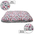 thumbnail image 3 of Tulip Pet Bed, Floral Background with Linked Swirling Tulip and Branches Fresh Ornate, Chew Resistant Pad for Dogs and Cats Cushion with Removable Cover, 24" x 39", Pink Teal Red, by Ambesonne, 3 of 4