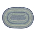 thumbnail image 6 of VHC Brands Jolie Farmhouse 24"x36" Accent Rug Blue Textured Jute Striped Pad Oval Floor Decor, 6 of 7