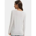 thumbnail image 2 of Womens Long Sleeve Round Neck Shirts Casual Basic Tops Tee Shirts Fall Winter Tops, 2 of 6