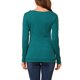 thumbnail image 3 of INSPIRAR CHIC Blusa de Manga Larga con Cuello de Cowl y Botones Decorativos, Frontal Fruncido, Ajuste Regular, Talla XS, Azul Verde, 3 of 8