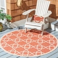 thumbnail image 6 of SAFAVIEH Courtyard Carol Geometric Indoor/Outdoor Area Rug, 5'3" x 5'3" Round, Terracotta/Beige, 6 of 10