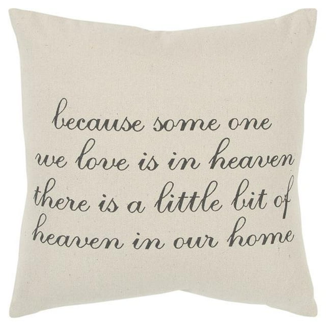 HomeRoots 403297 Gray & Cream Heaven In Our Home Throw Pillow, Natural