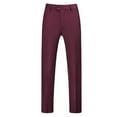thumbnail image 2 of YDDIAN Mens Classic Suit Pants Straight Fit Modern Formal Dress Pants Separate Trousers Wine 31, 2 of 5