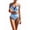 Blue Color Block, variant on Women'S Splice Ruffle Trim Bikini Sets Tie Side Swimsuits High Waisted Bathing Suits Leopard Print L