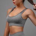thumbnail image 6 of Feancey Seamless Padded Bras for Women Full Coverage Sports Bra Comfy Breathable Push up Wireless Brassiere Workout Yoga Tank Top Gray L, 6 of 6