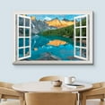 thumbnail image 3 of wall26 Canvas Print Wall Art Window View Landscape Mountain Forest Reflection Nature Wilderness Photography Modern Art Rustic Scenic Colorful Multicolor for Living Room, Bedroom, Office - 16"x24, 3 of 5