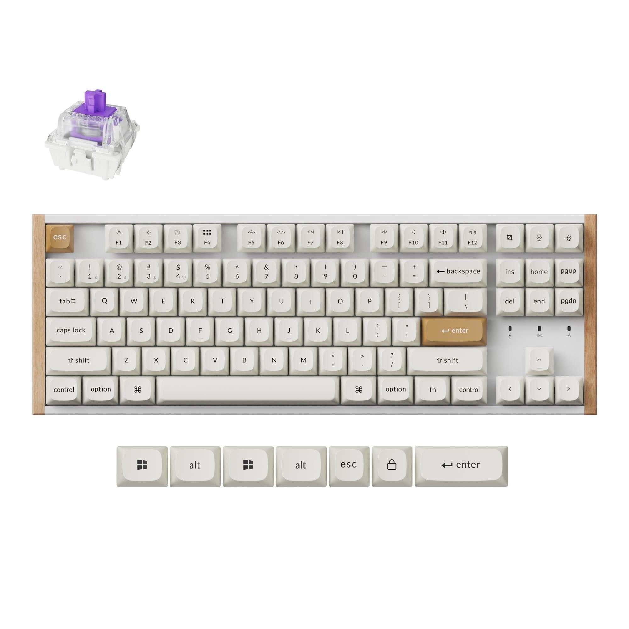 Keychron K8 HE 80% TKL Wireless RGB Magnetic Switch Keyboard, Rapid Trigger, QMK, 2.4G/BT, White