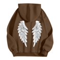thumbnail image 4 of KKBOTIVE Mens Fashion Angel Wing Printed Hoodies Casual Long Sleeve Hooded Pullover for Men's Fall Winter Streetwear Coffee Size: M, 4 of 4