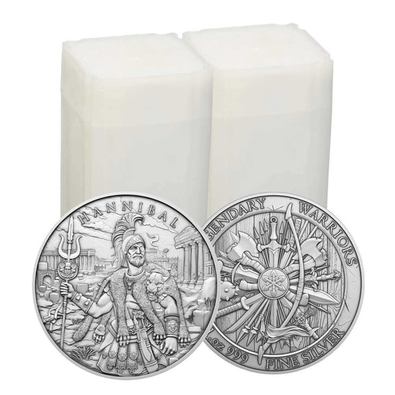 Lot of 40 - 1 Troy oz Hannibal Design .999 Fine Silver Round