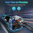 thumbnail image 3 of Car FM Transmitter, Wireless Bluetooth 5.0 Radio Adapter Car Kit, PD3.0 Type C 20W+QC3.0 Car Fast Charger, Hands Free Calling, Bass Lossless Hi-Fi Sou, 3 of 5