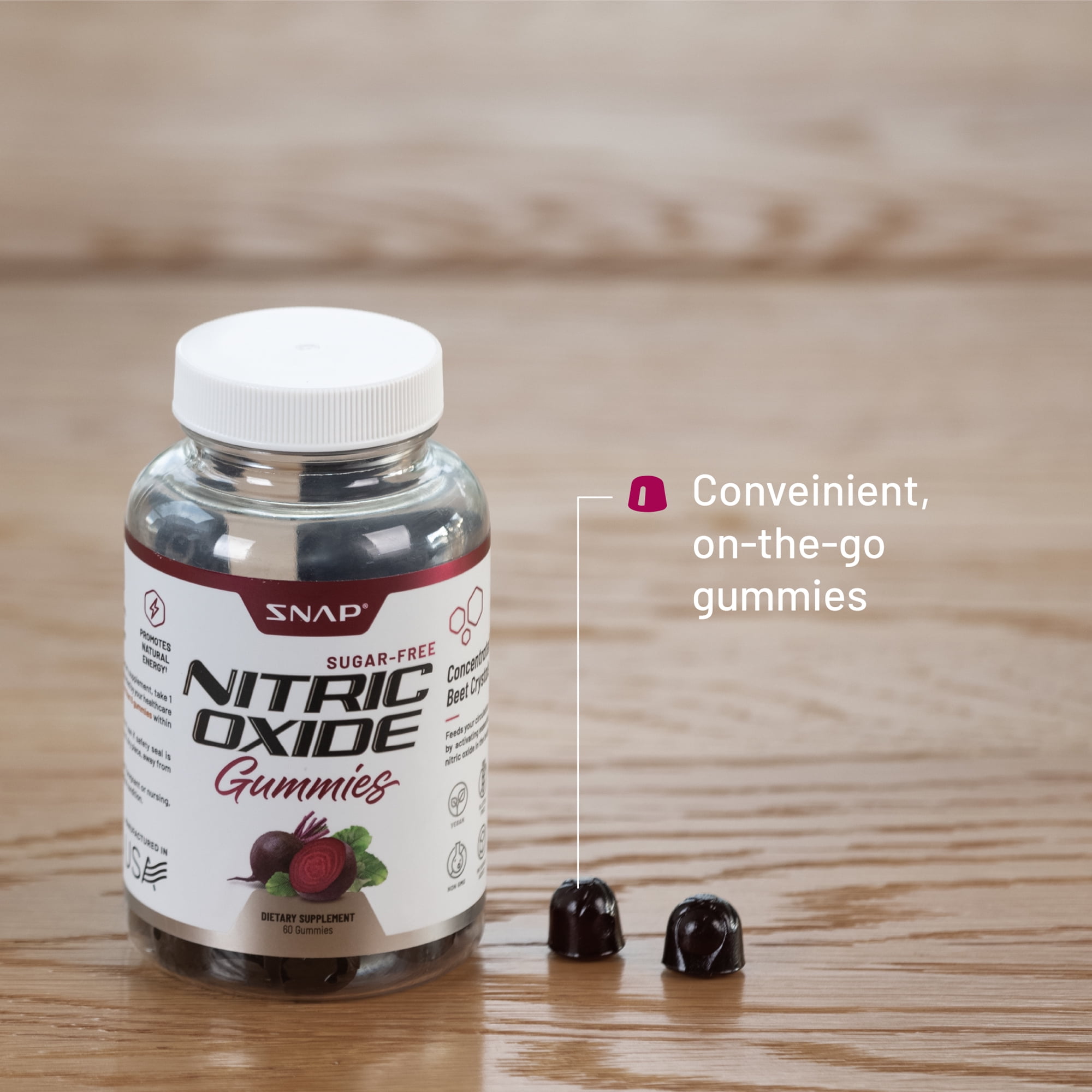 Buy Snap Supplements Nitric Oxide Gummies, Beet Root Gummy Supplement