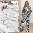 thumbnail image 6 of Xoenoiee Zebra Stripe Print 2 Piece Lounge Sweat Sets Plus Size Fall Fashion Matching Sweatsuits Wide Leg Pants Travel Outfit Winter Clothes, S, 6 of 7
