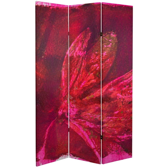 6 ft. Tall Double Sided Red Desire Canvas Print Floor Screen Room Divider