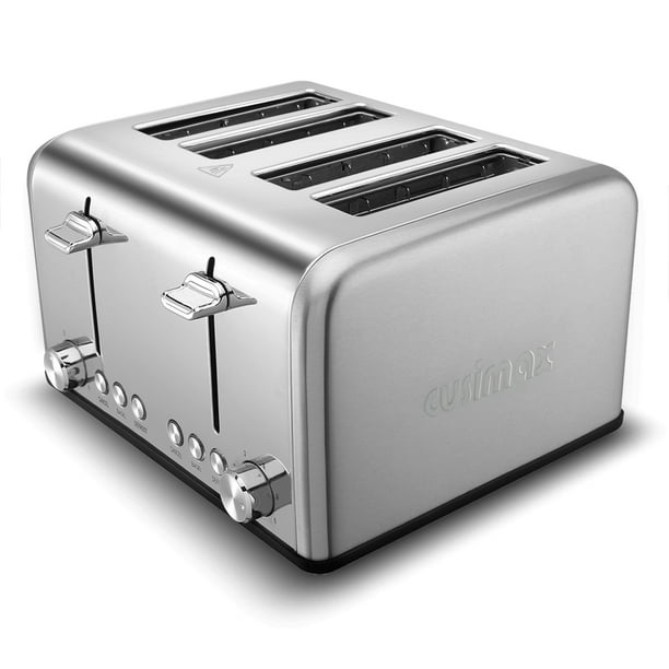 Cusimax Bakery Toaster 4 Slice Extra Wide Slot Toaster Stainless Steel Bagel Bread Toaster CMST