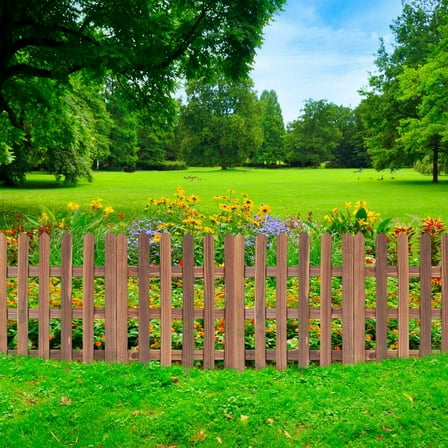 OUNONA Garden Fence Ornament Carbonized Color Wood 1Pcs