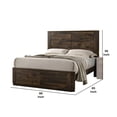 thumbnail image 6 of Benjara Transitional Style Wooden Eastern King Bed with Paneled Headboard-Brown, 6 of 7