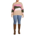 thumbnail image 5 of Terra & Sky Women's Plus Size Drop Shoulder Print Sweater, Midweight, 5 of 5