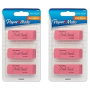 Paper Mate Pink Pearl Erasers, Medium, 3 Count 2-Pack