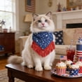 thumbnail image 5 of AYktou 4th of July Dog Bandanas, Patriotic Party Pet Decorations Independence Day Pet Cats Bandana with Tassel, Star Floral Holiday Dog Bib Triangle Scarf Red White Blue Cat Scarf Neckwear, 5 of 6