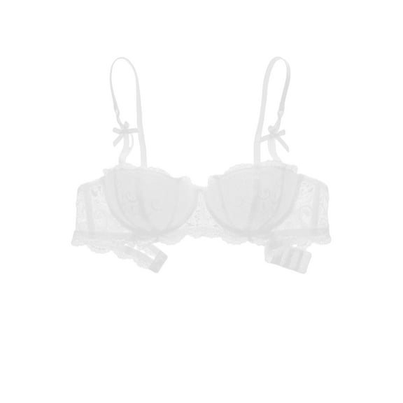 Women's Balconette Bra Cup Padded Push Up Bra Lingerie Underwire Lace Underwire Bra Shelf Bra Brassiere Gifts