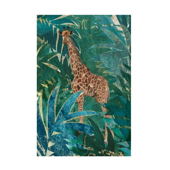 Trademark Fine Art Sarah Manovski Giraffe in the jungle Canvas Wall Art